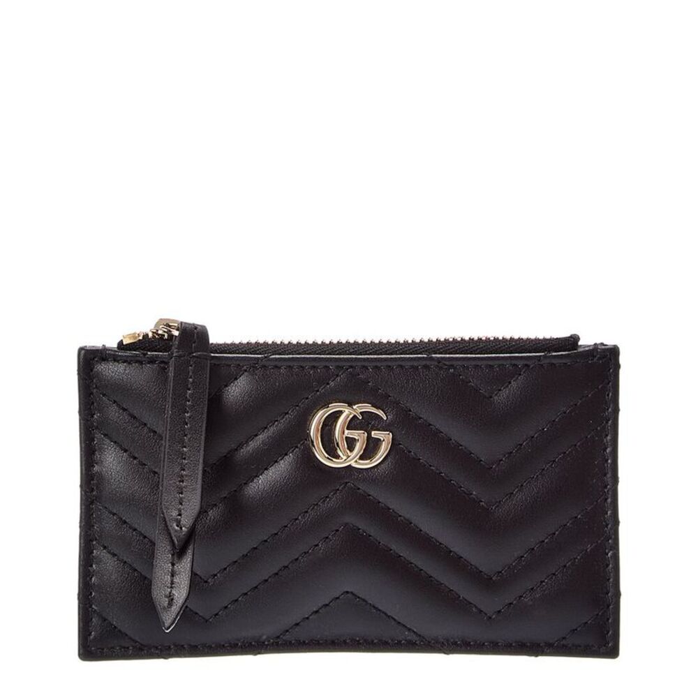 Gucci Gg Marmont Leather Card Case, Black